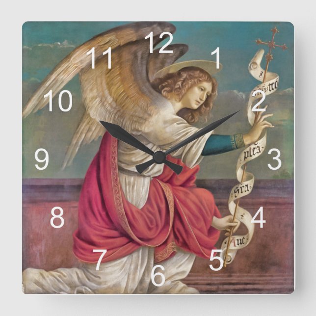 The Angel Gabriel Square Wall Clock (Front)