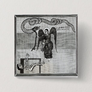 The Angel, holding the Keys of Hell 15 Cm Square Badge