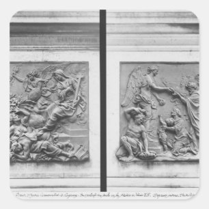 The Angel of France expelling the heretics Square Sticker