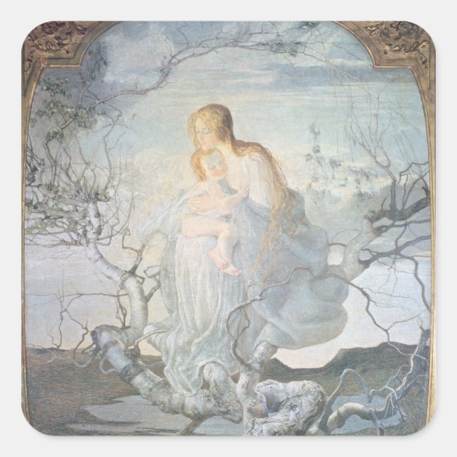 The Angel of Life, 1894 Square Sticker (Front)
