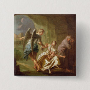 The Angel of Mercy, c.1746 (oil on canvas) 15 Cm Square Badge
