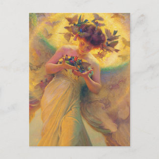 The angel of the birds postcard