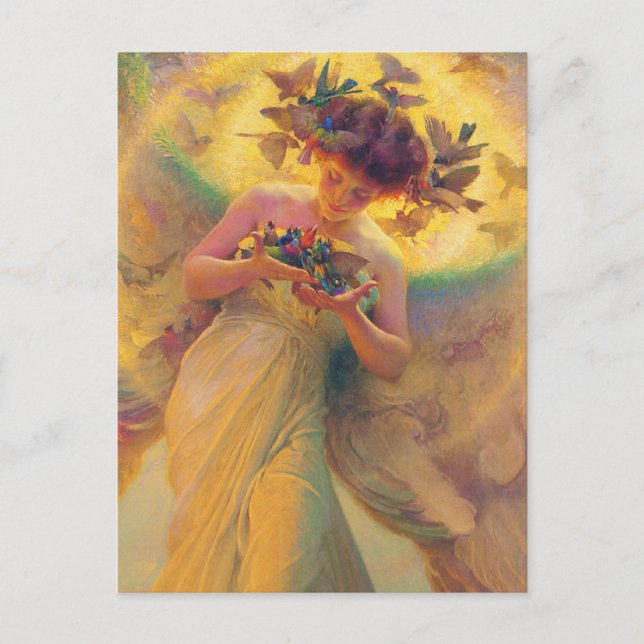 The angel of the birds postcard (Front)