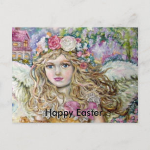 The angel of the pearl shellfish., Happy Easter. Holiday Postcard