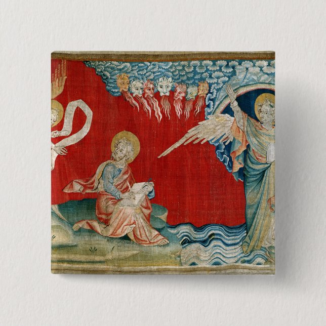 The Angel with an Open Book 15 Cm Square Badge (Front)