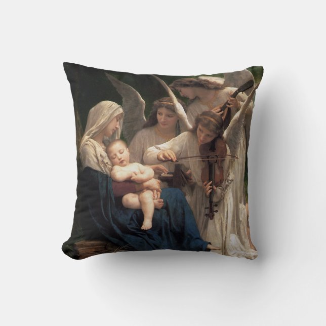 The Angels by William Adolphe Bouguereau Cushion (Front)