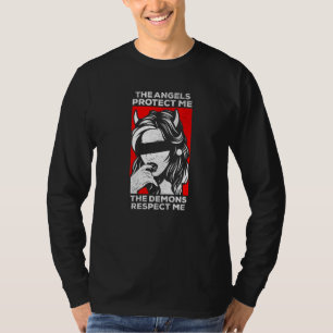 The Angels Protect Me The Demons Respect Me Grunge T-Shirt