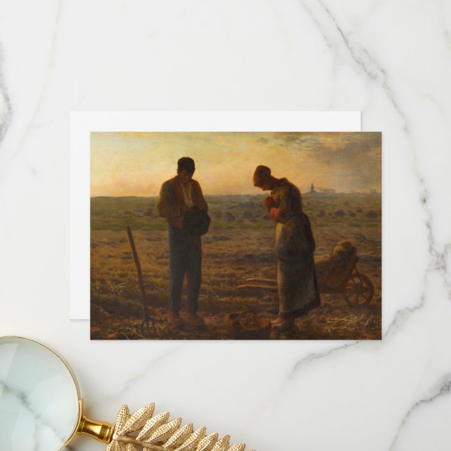 The Angelus by Jean-Francois Millet Thank You Card (Front/Back In Situ)