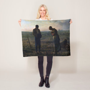 The Angelus, Jean-Francois Millet, 1857-1859 Fleece Blanket