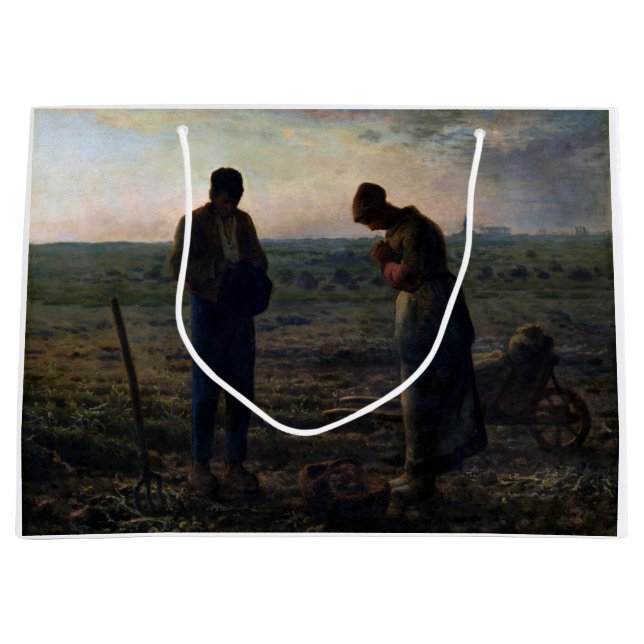 The Angelus, Jean-Francois Millet, 1857-1859 Large Gift Bag (Front)