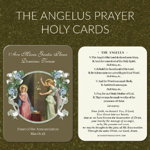The Angelus Prayer Annunciation of Angel Holy Card
