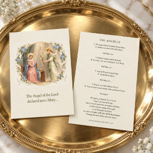 The Angelus Prayer Annunciation of Angel Holy Card