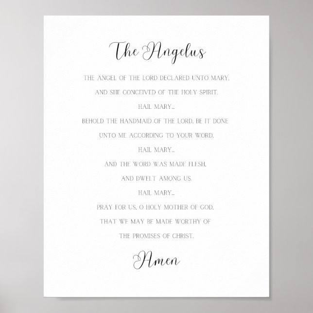 The Angelus Prayer Poster (Front)