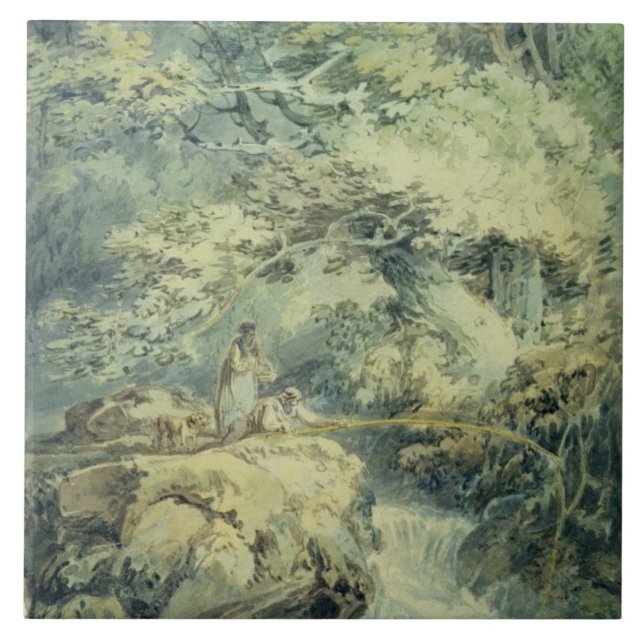 The Angler, 1794 (w/c over graphite on paper) Tile (Front)