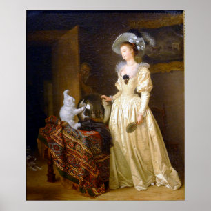 The Angora Cat – Fragonard Animal Portrait Poster