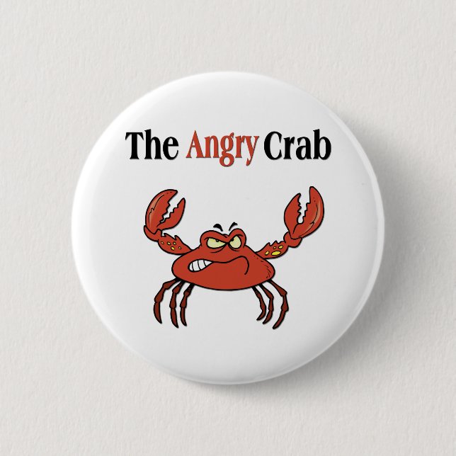 The Angry Crab 6 Cm Round Badge (Front)