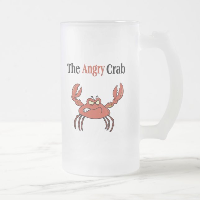 The Angry Crab Frosted Glass Beer Mug (Right)