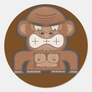 The Angry Donkey Monkey - Customisable Background Classic Round Sticker