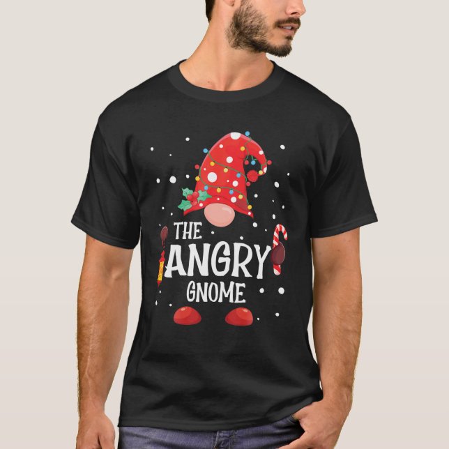 The Angry Gnome Matching Family Christmas Gnome T-Shirt (Front)