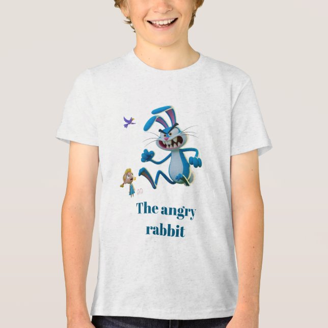 The angry rabbit  Tri-Blend shirt (Front)