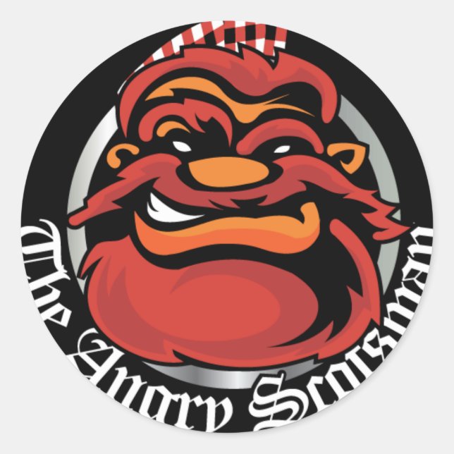 The Angry Scotsman Classic Round Sticker (Front)