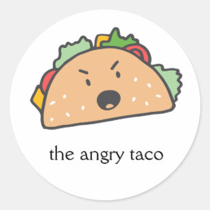 The Angry Taco Customisable Classic Round Sticker