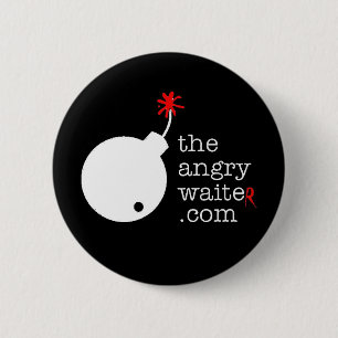 The Angry Waiter Button - Black