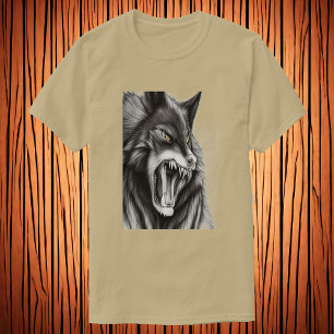 The angry wolf   AI Art  T-Shirt