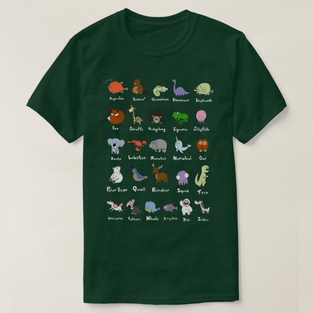 The Animal Alphabet T-Shirt (Design Front)