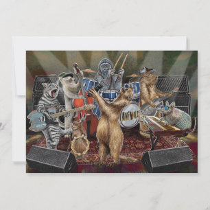 The Animalz Band Animal Musicians Performing Thank You Card