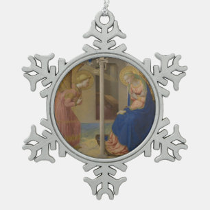 The Annunciation, 1425-8 Snowflake Pewter Christmas Ornament