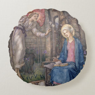 The Annunciation 2 Round Cushion