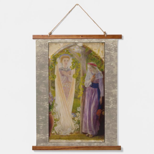 The Annunciation By Arthur Hughes Hanging Tapestry (Front)
