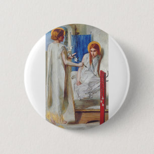 The Annunciation by Dante Gabriel Rossetti 6 Cm Round Badge