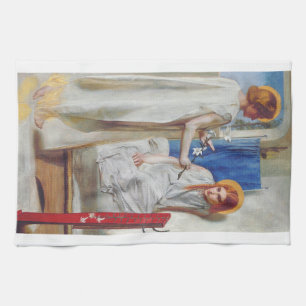 The Annunciation by Dante Gabriel Rossetti Tea Towel