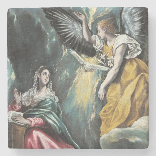The Annunciation by El Greco Stone Coaster (Front)