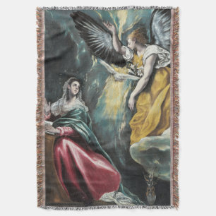 The Annunciation by El Greco Throw Blanket