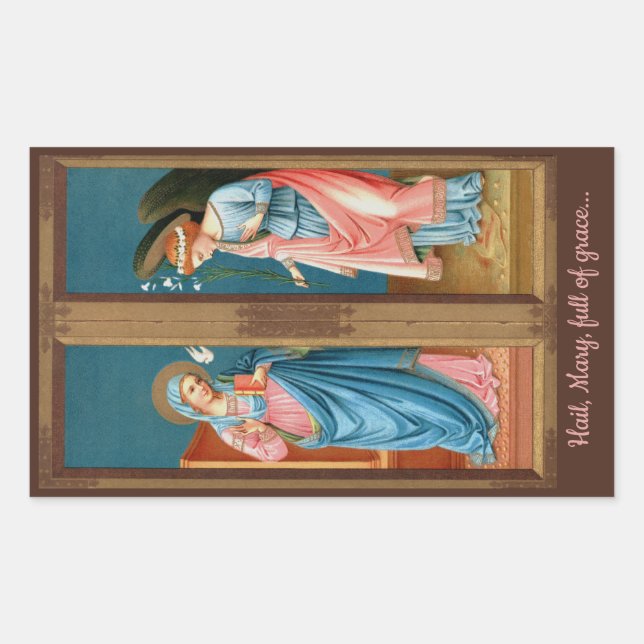 The Annunciation by F. Lippi (M 038) Rectangular Sticker (Front)