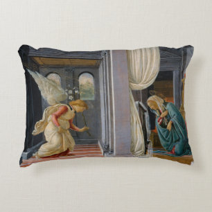 The Annunciation by Sandro Botticelli Decorative Cushion