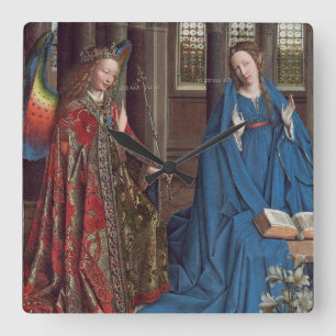 The Annunciation, c. 1434- 36 (oil on canvas) Square Wall Clock