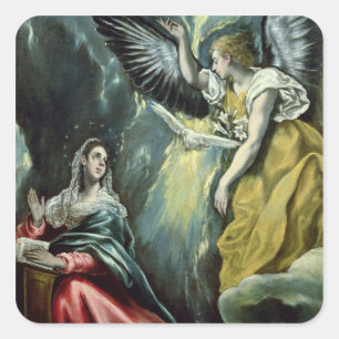 The Annunciation, c.1575 (oil on canvas) Square Sticker