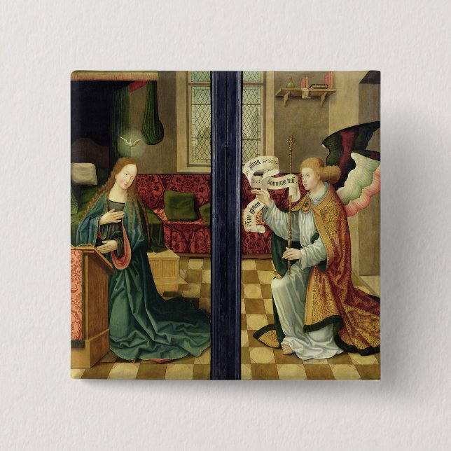 The Annunciation, Cologne School 15 Cm Square Badge (Front)