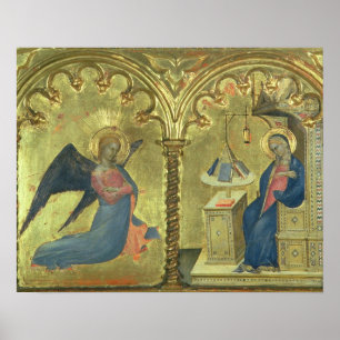 The Annunciation, detail from a polytych depicting Poster