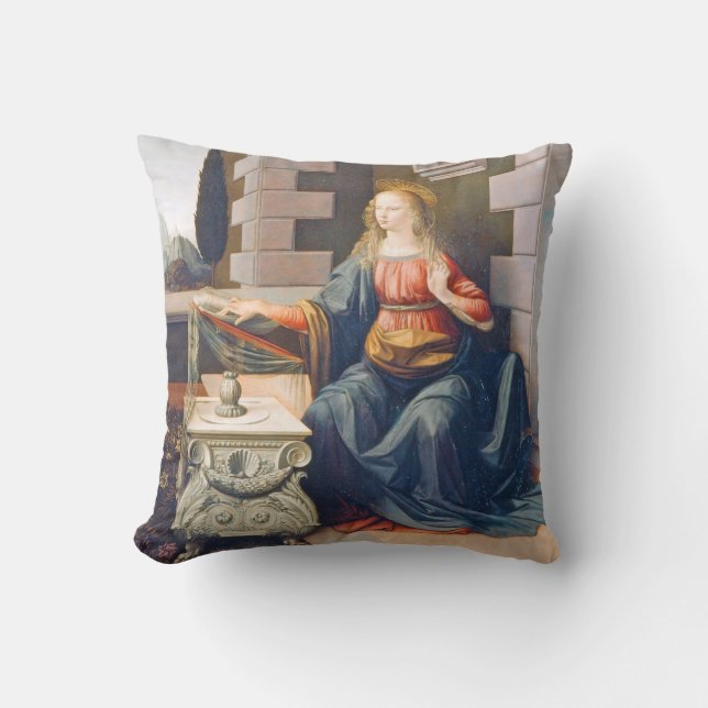 The Annunciation, Leonardo da Vinci, 1472–1473 Cushion (Front)