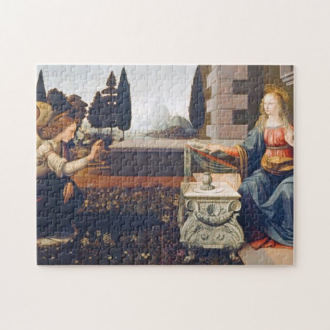 The Annunciation, Leonardo da Vinci, 1472–1473 Jigsaw Puzzle (Horizontal)