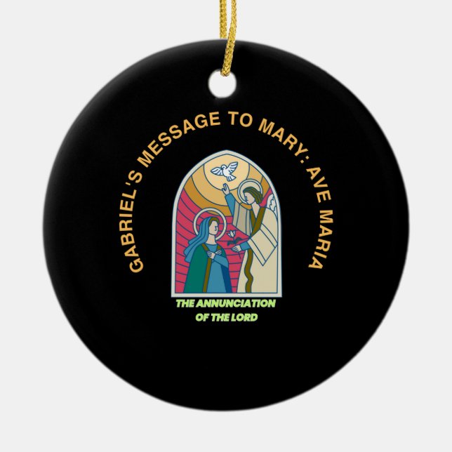 The Annunciation of the Lord Ceramic Tree Decoration (Front)