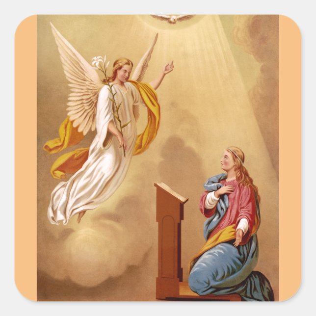 The Annunciation of Virgin Mary Square Sticker (Front)