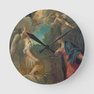 The Annunciation (oil on canvas) 2 Round Clock