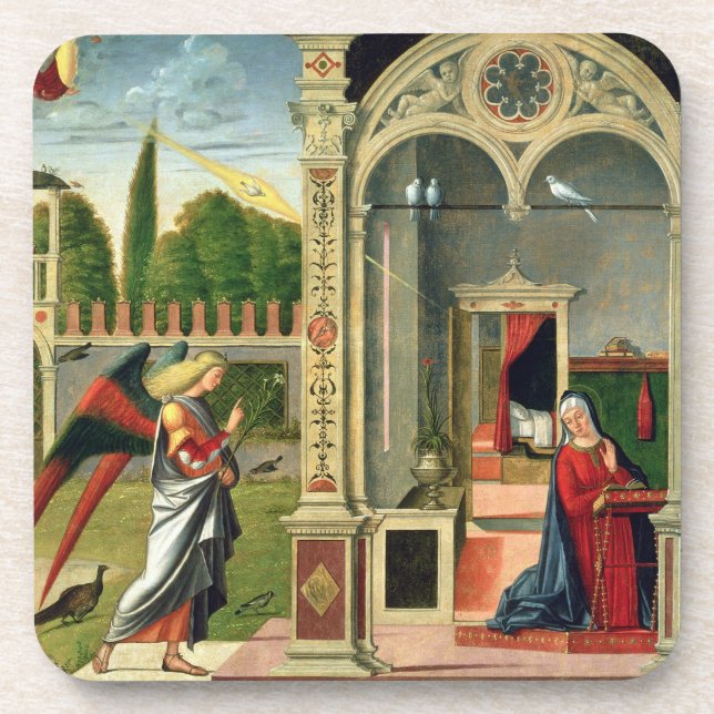 The Annunciation (oil on panel) 2 Coaster (Front)