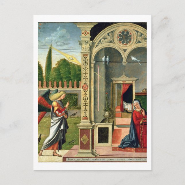 The Annunciation (oil on panel) 2 Postcard (Front)